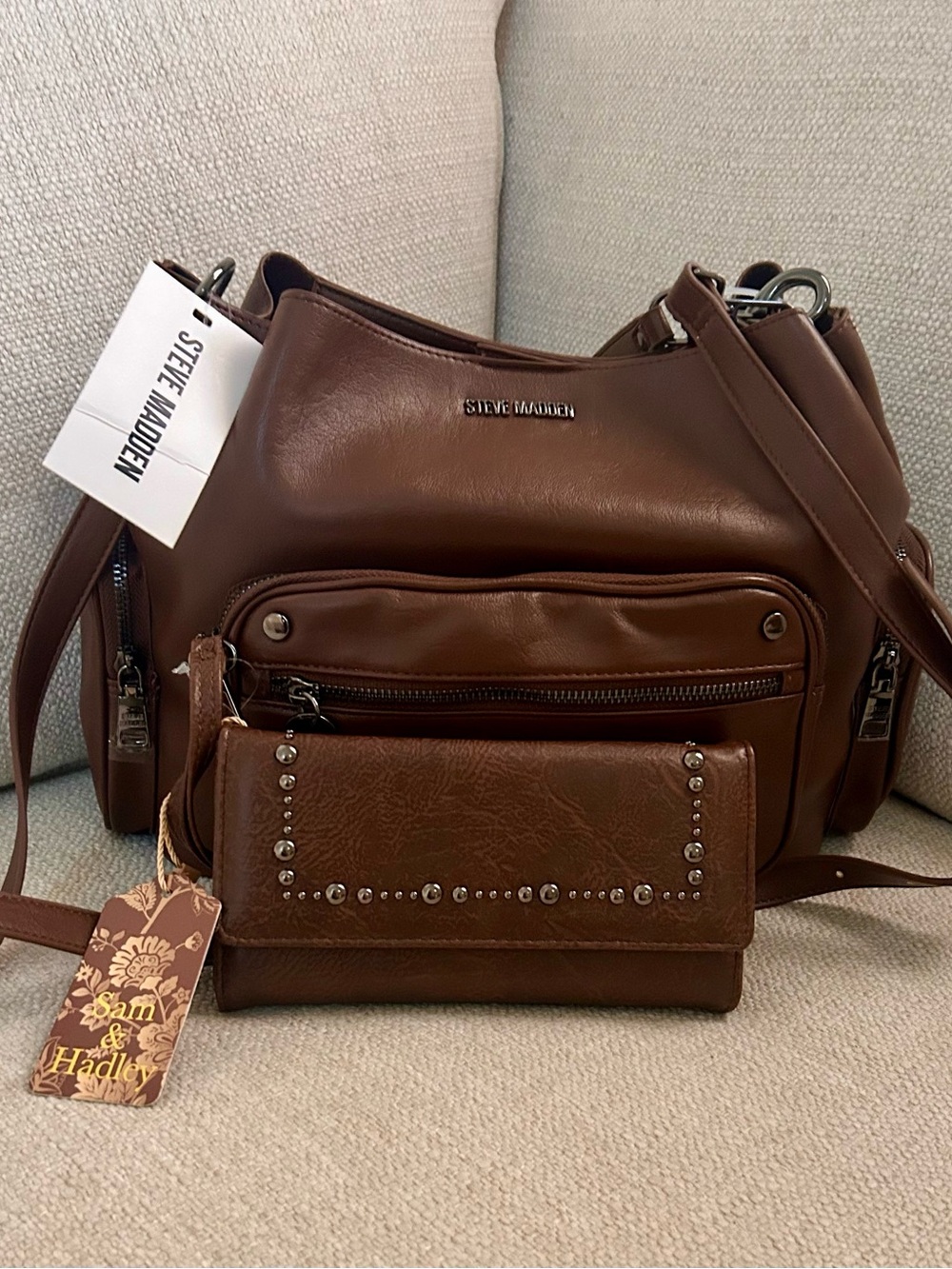 Steve Madden Hobo/Cargo Shoulder Bag with Sam & Hadley Wallet